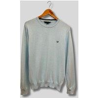 Light Blue Mens Cotton Crew Neck Logo Jumper Size XL