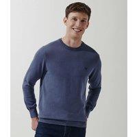 Midnight Blue Cotton Crew Neck Logo Jumper Size M