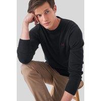 Black Mens Cotton Crew Neck Logo Jumper Size S