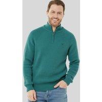 Mens Green Ribbed Fisherman 1/4 Zip Jumper Size S