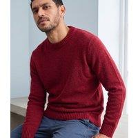 Mens Red Lambswool Crew Neck Jumper Size XL