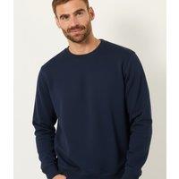 Mens Navy Fine Pure Cotton Jumper Size S
