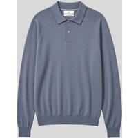 Mens Dark Pewter Cotton Rich Long Sleeve Knitted Polo Top Size 3XL