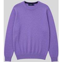 Mens Purple Wool Crew Neck Jumper Size L