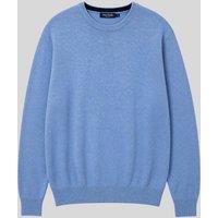 Mens Light Blue Wool Crew Neck Jumper Size XXL
