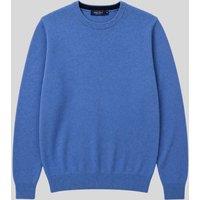 Mens Blue Wool Crew Neck Jumper Size M