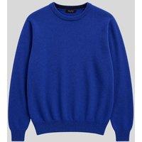 Mens Denim Blue Wool Crew Neck Jumper Size XXL