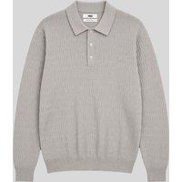 Mens Grey Cotton Modal Geometric Knit Jumper Size S