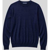 Mens Navy Extra Fine Merino Wool Jumper Size M