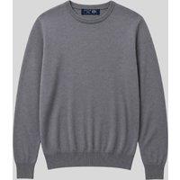 Mens Grey Extra Fine Merino Wool Jumper Size XS