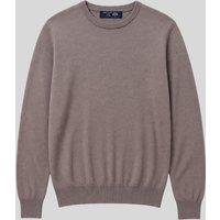 Mens Brown Extra Fine Merino Wool Jumper Size L