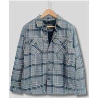 Mens Charcoal Fleece Lined Check Shacket Size S