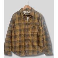 Mens Brown Fleece Lined Check Shacket Size XL