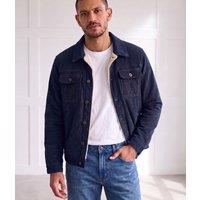 Mens Navy Sherpa Corduroy Jacket Size XXL