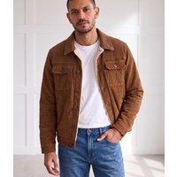 Mens Brown Sherpa Corduroy Jacket Size S