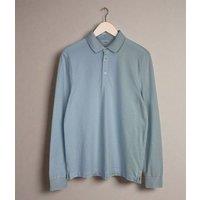 Blue Mens Cotton Long Sleeve Polo Top Size XXXL