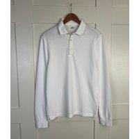 White Mens Cotton Long Sleeve Polo Top Size XXXXL