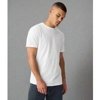 Mens White Cotton T Shirt Size L