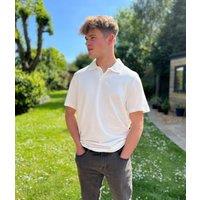 White Ex Seasalt Treve Organic Cotton Polo Shirt Size L