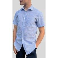 Mens Blue Striped Cotton Shirt Size XXL