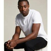 White Mens Slim Fit T Shirt Size L