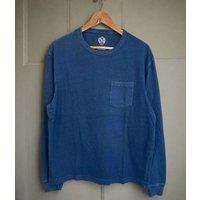 Blue Mens Cotton Long Sleeve T Shirt Size XXL