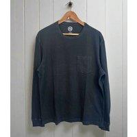 Black Mens Cotton Long Sleeve T Shirt Size L