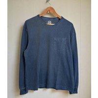 Grey Blue Mens Cotton Long Sleeve T Shirt Size 4XL