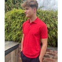 Red Mens Classic Cotton Polo Shirt Size L