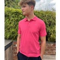 Pink Mens Classic Cotton Polo Shirt Size XL