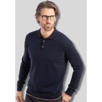 Midnight Blue Alden Long Sleeve Knitted Polo Size 4XL