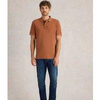 Mens Light Brown Cotton Polo Shirt Size L