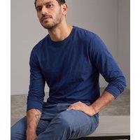 Mens Navy Relaxed Fit Ultimate Long Sleeve T Shirt Size 3XL