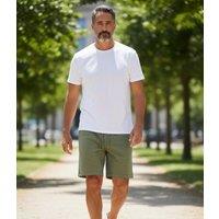 Mens Green Relaxed Fit Garment Dyed Jersey Shorts Size XS