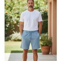 Mens Blue Relaxed Fit Garment Dyed Jersey Shorts Size L