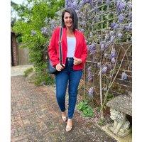 Red Single Breasted Blazer Size 12