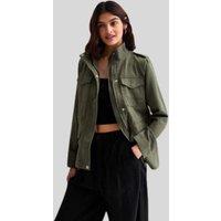 Khaki Cotton Utility Jacket Size 12