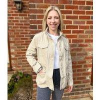 Stone Cotton Utility Jacket Size 8