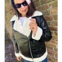 Black Shannay Aviator Jacket Size 12