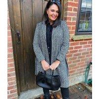 Houndstooth Wool Blend Belted Coat Size 12/14