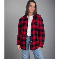 Red Sherpa Checked Shirt Size 18/20