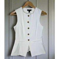 White Crew Neck Waistcoat Size 12