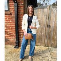 Ivory Collarless Blazer Size 10