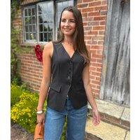 Black Longline Waistcoat Size 8