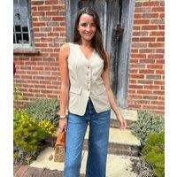 Neutral Longline Waistcoat Size 14