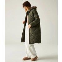 Khaki Freyla Quilted Coat Size 24