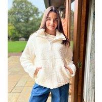 Cosy Borg Fleece Zip Through Jacket Size 14