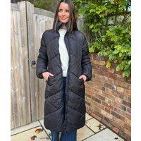 Black Bybomina Long Puffer Padded Coat Size 12