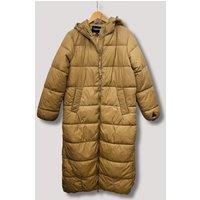 Taupe Long Hooded Puffer Coat Size 12