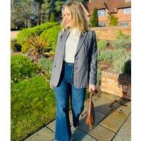 Grey Pinstripe Blazer Size 12